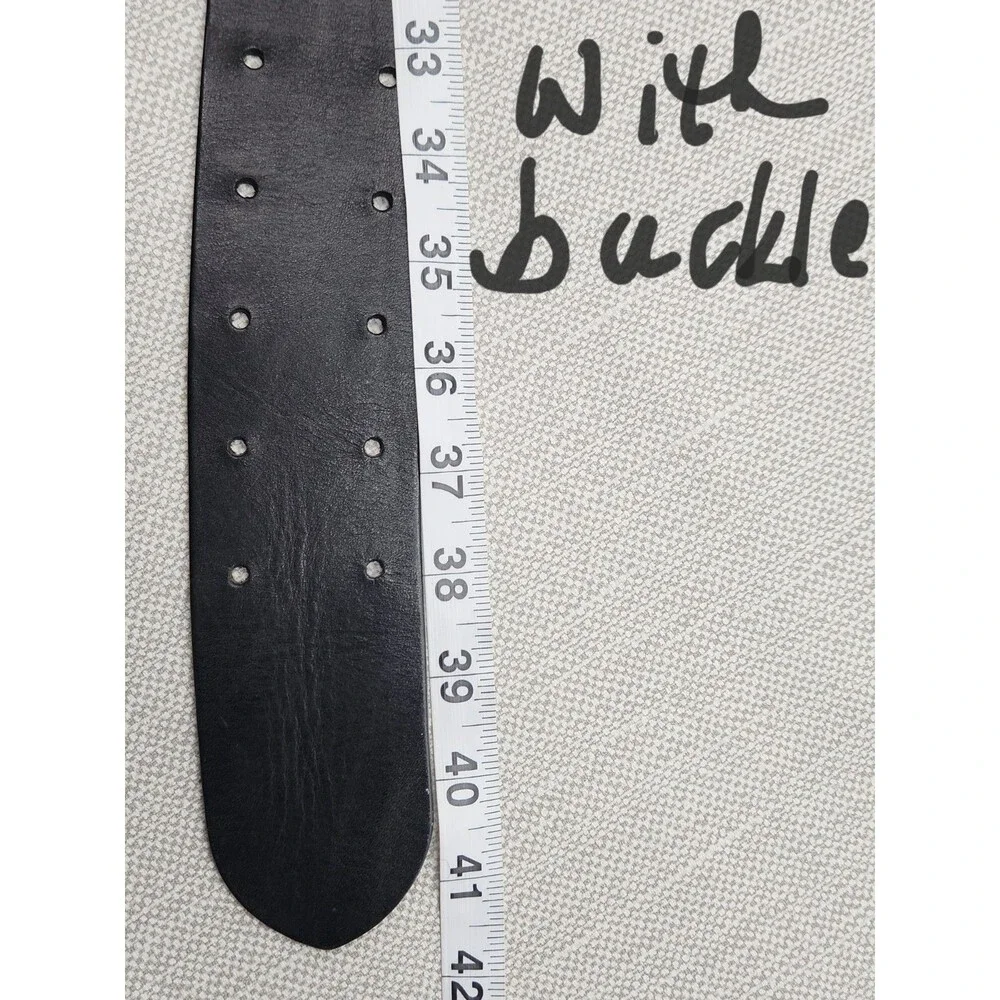 Banana Republic Medium Belt Black Italian Leather Wide Made In Italy